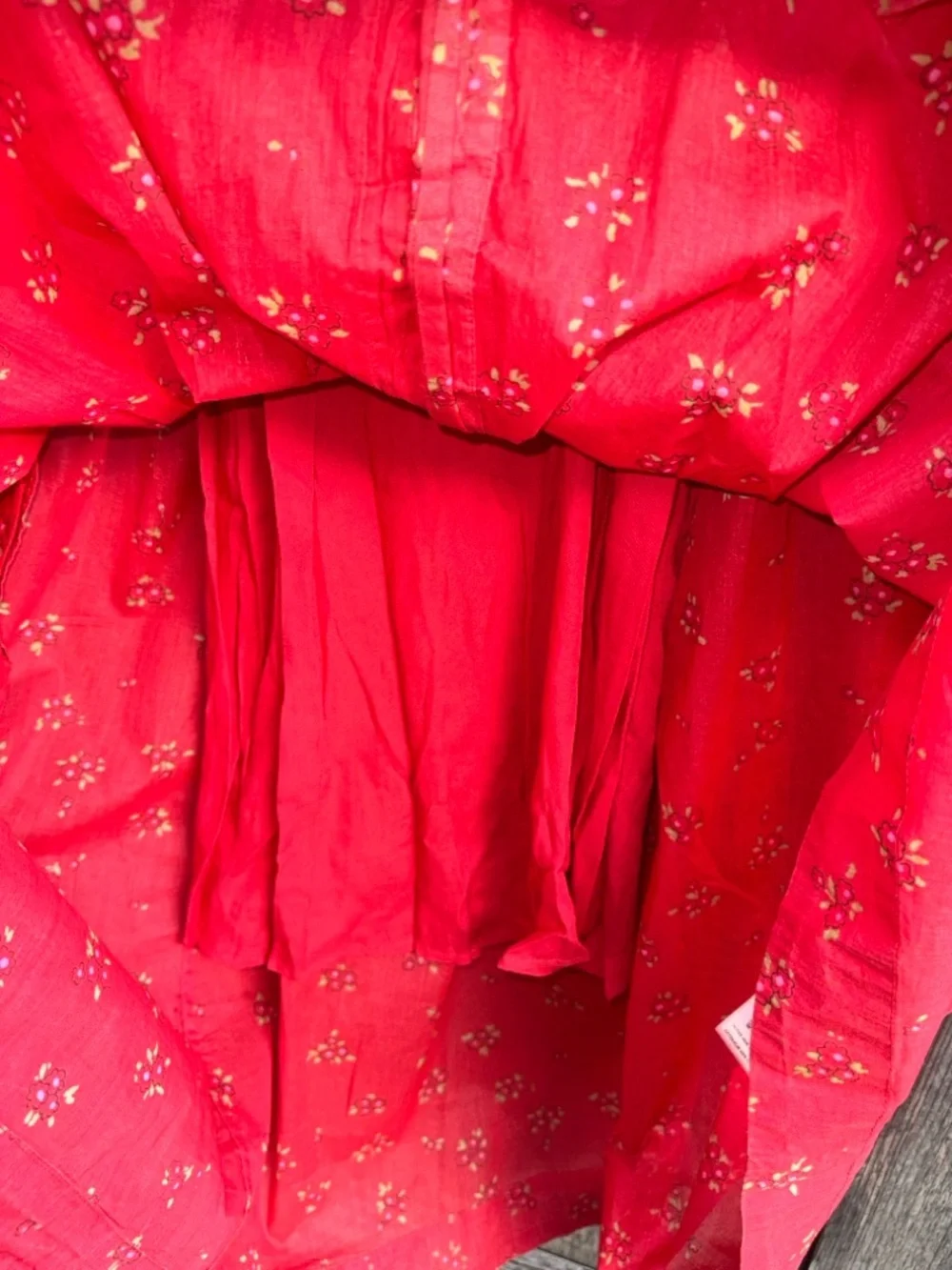 Free People Red Floral Midi Dress